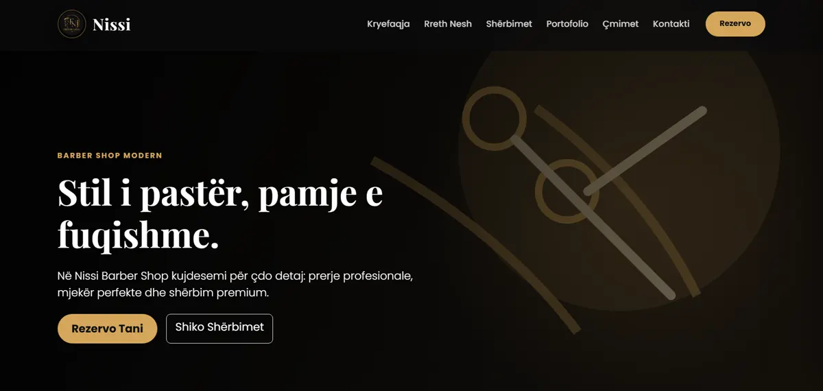 Nissi Barber Shop website preview